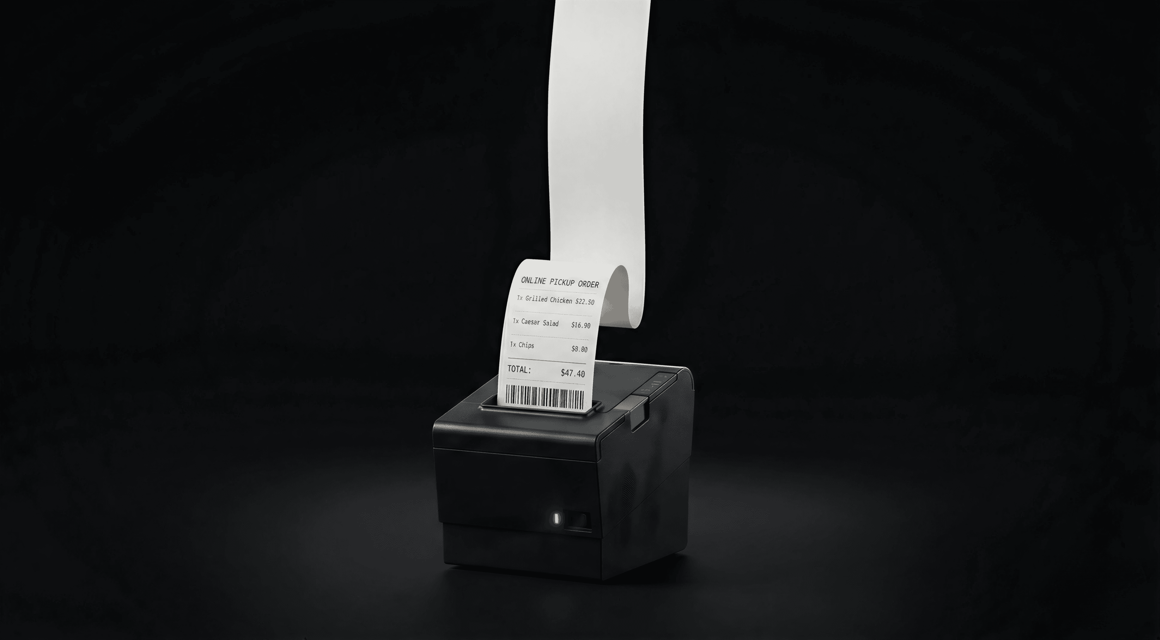 Restaurant ticket printer printing online orders